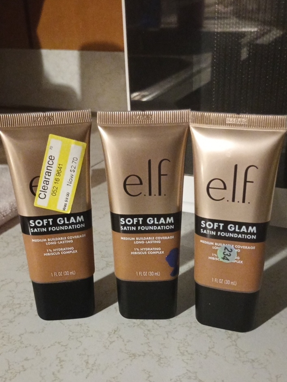 ELF Soft Glam Satin Foundation Trio - Warm Tan to Deep Brown